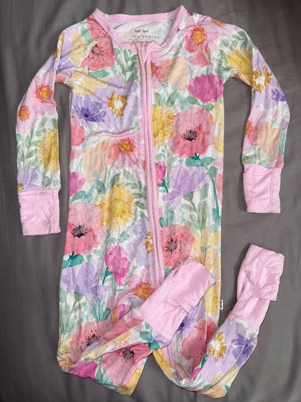 Little Sleepies Floral Zippered Romper